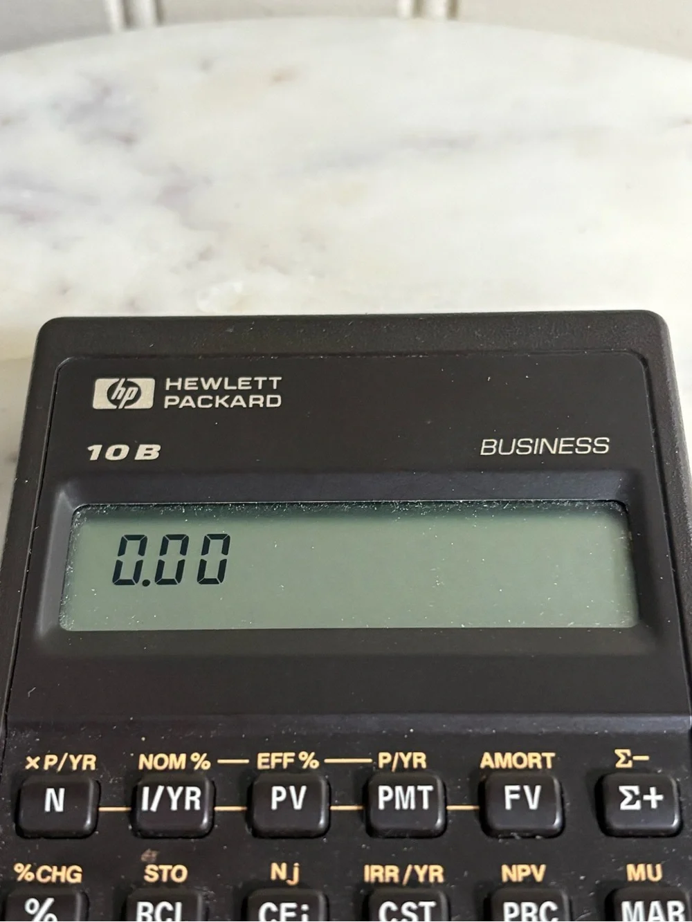 Vintage Hewlett-Packard 10B Business Calculator w/Protective Travel Case Brown